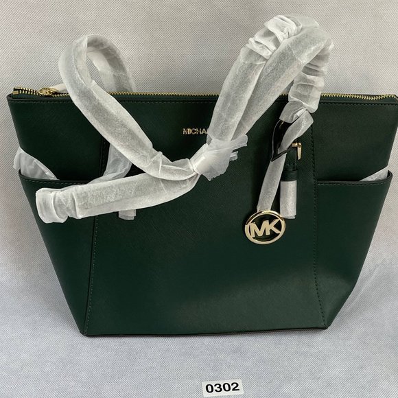 Michael Kors Handbags - NEW Michael Kors Large Leather Tote Racing Green